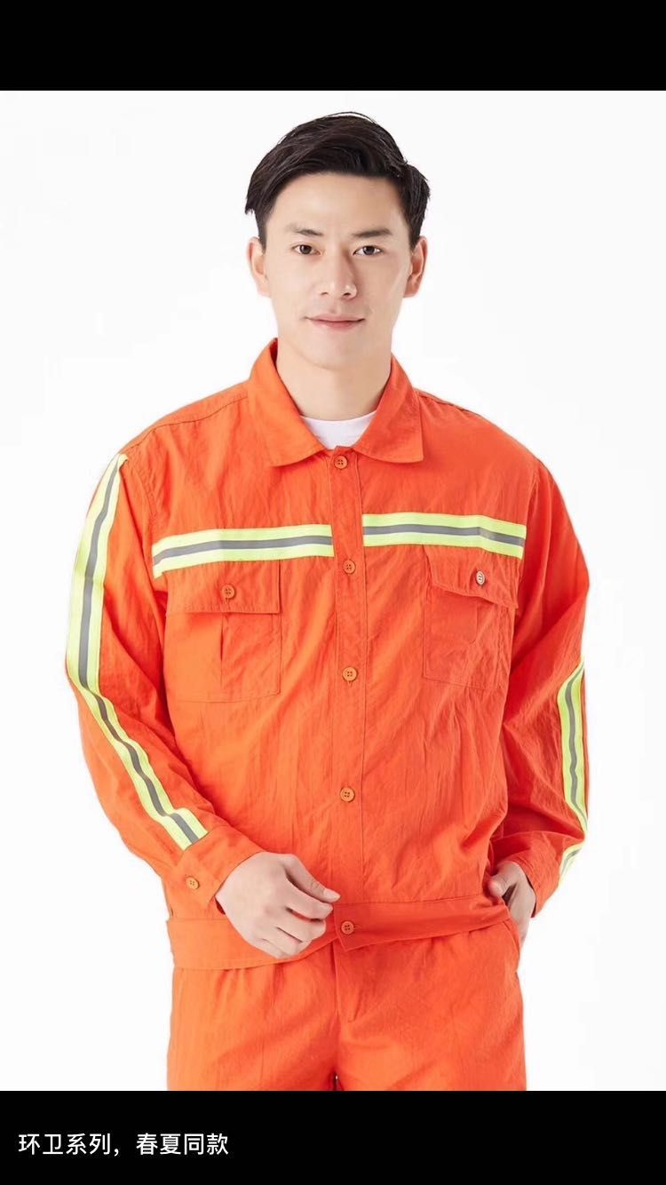 春秋纯棉长袖工作服套装男耐磨工厂定制上衣劳动劳保服工装