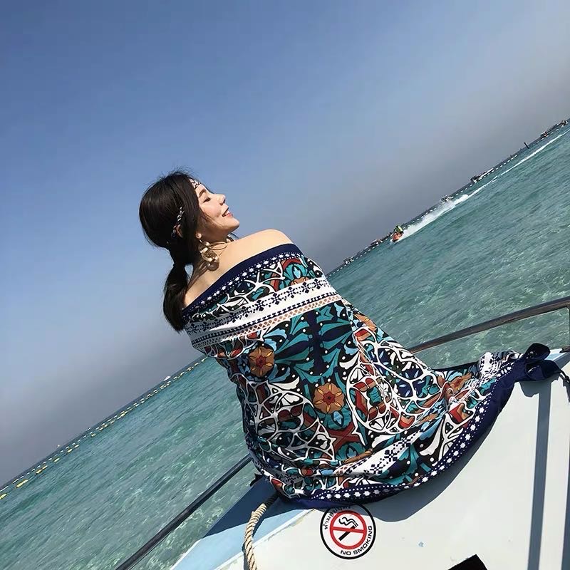 Ethnic Style Embroidered Scarf Shawl Silk Scarf Thin Lady