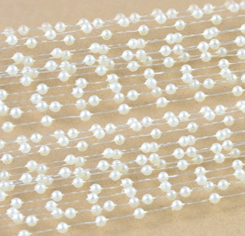 Clothing Accessories Accessories Wholesale 2.5Mm Imitation Pearl Cotton Thread Bead Chain 100 Meters Rolled Skirt Pearl Lace Specification drawing
