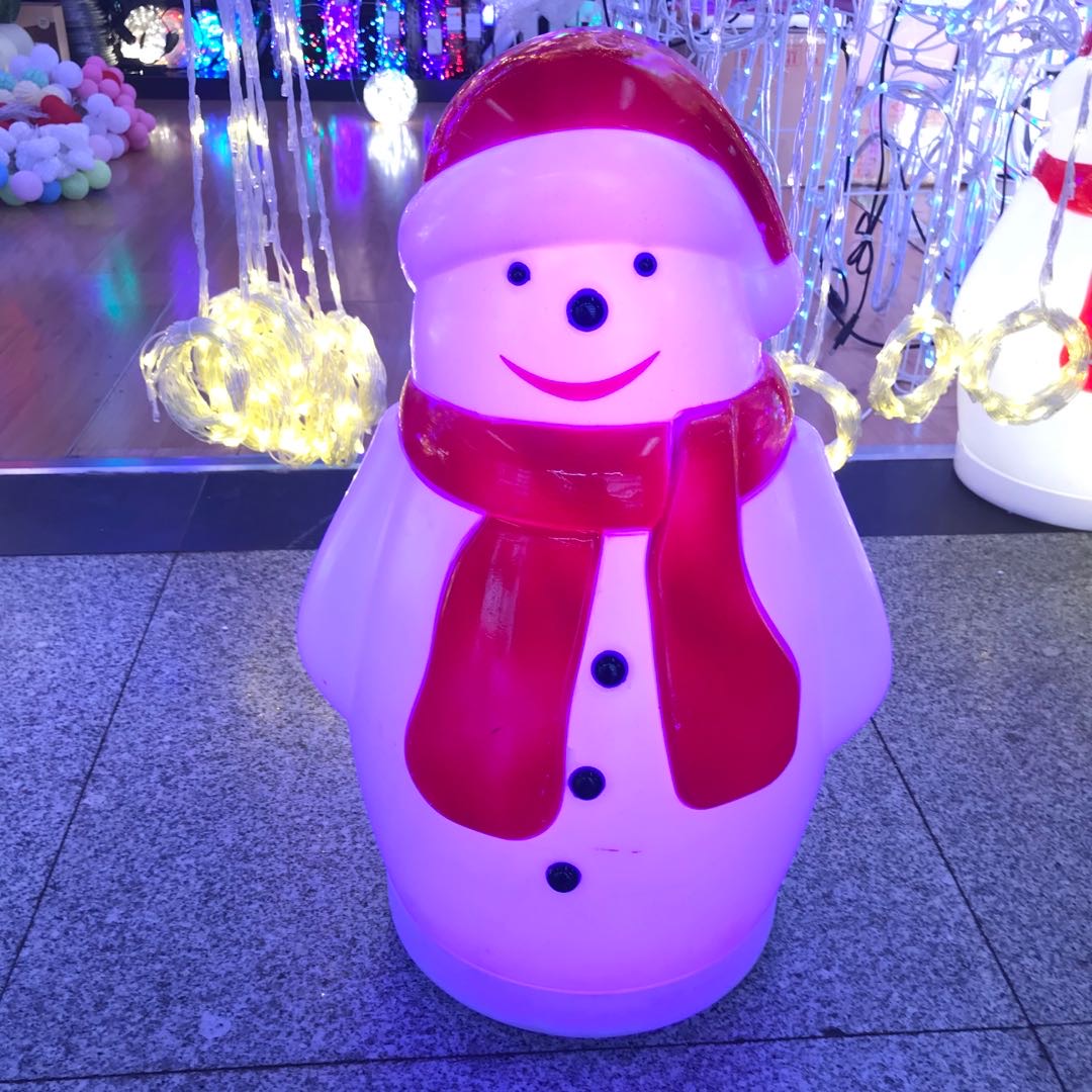 圣诞节新年节日雪人摆件led多色亮灯室内户外装饰灯商场工程亮化图