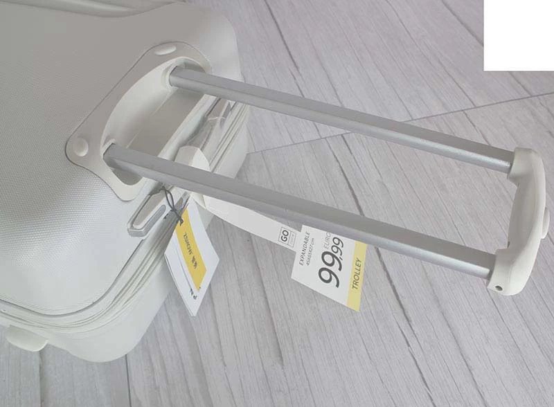 White Combination Case Single Handle Trolley Case Specification drawing
