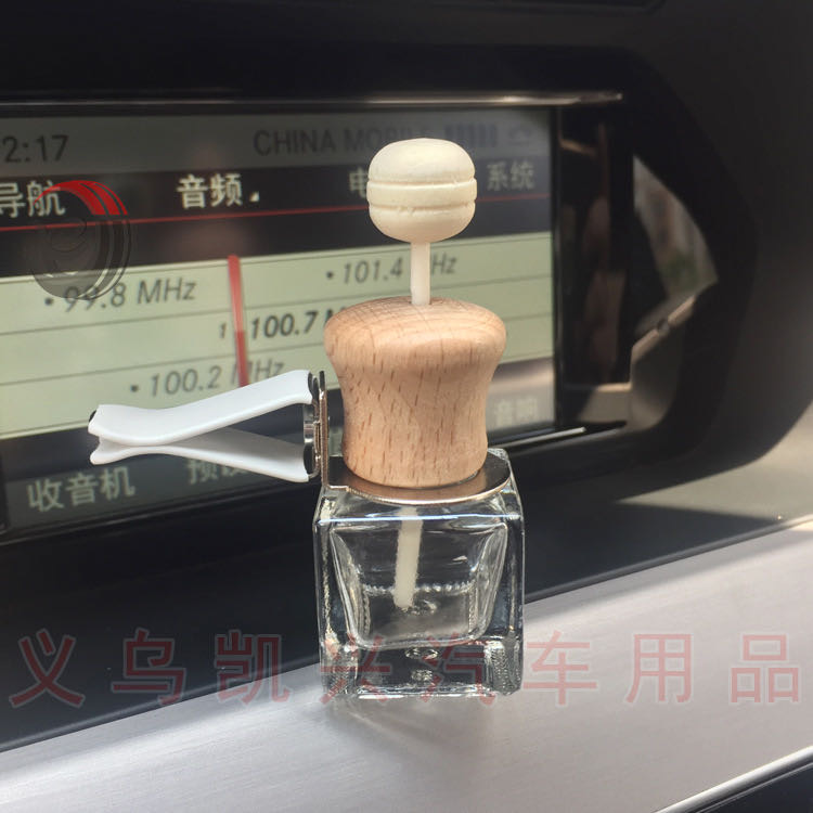 新款原木扁圆出风口香水瓶车载空调香水瓶贴钻毛坯瓶细节图