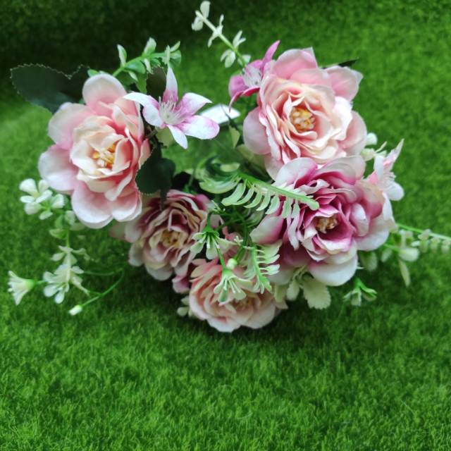 厂家直销仿真玫瑰花室内摆设桌面客厅装饰插花干花花束摆件