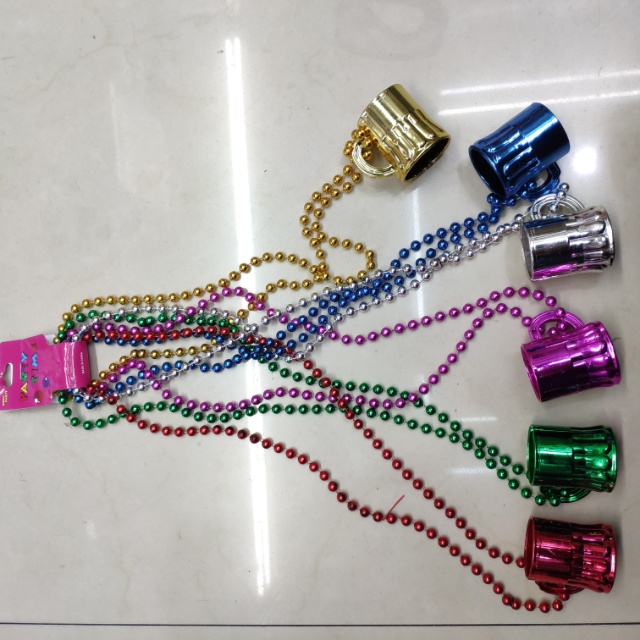 欧美节日服饰塑料啤酒杯项链万圣节日派对饰品