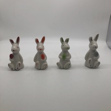 时尚新颖纯陶瓷小兔子摆件工艺品