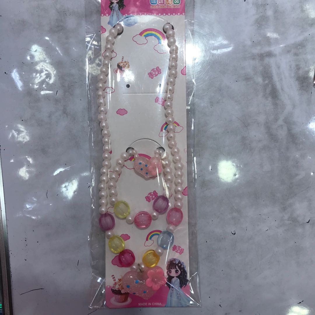 Children's necklace and bracelet, two-piece jewelry set for girls and princesses, cute baby and girl all-rounder accessories, warm and cozy