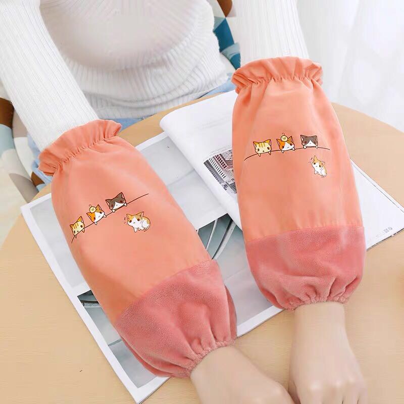 Adult Cuff Female Lovely Anti-Fouling And Anti-Fouling Student Autumn And Winter Velvet Cuff Cuff Korean Version Long Work Sleeve