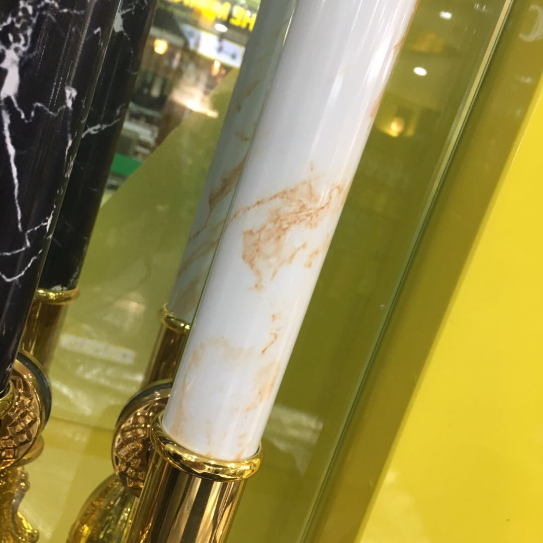 Manufacturers Direct Sales High-End Atmosphere Marble Stainless Steel Gold Plated Glass Door Handle Specification drawing