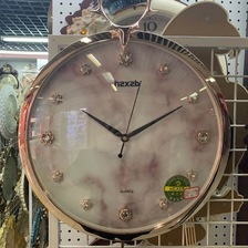 座钟钟表挂钟时间挂件家居客厅计时工具摆件淡粉色款