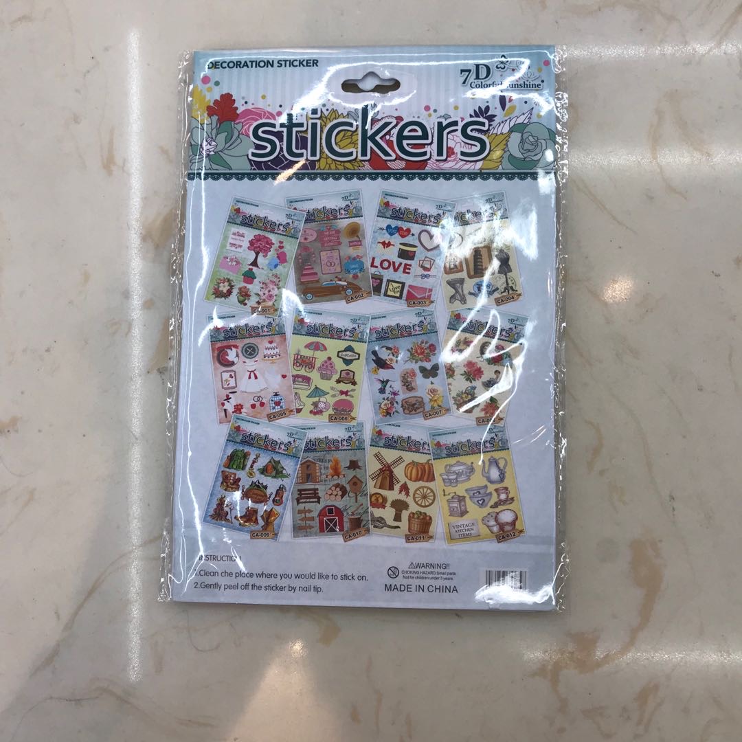 手账贴纸包套装小清新创意可爱卡通表情手帐日记装饰素材工具贴画立体产品图