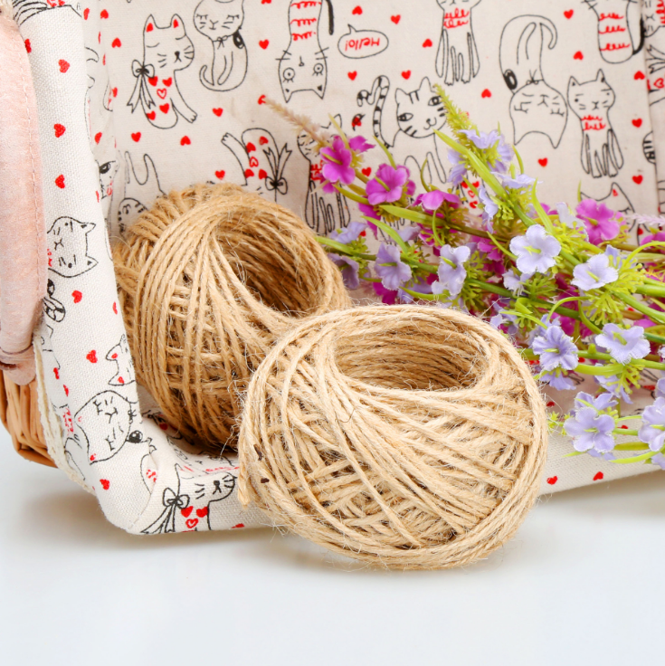 DIY manual accessories | photo wall with | rope wholesale | natural color | hangtag decoration woven hemp rope 30 meters thumbnail