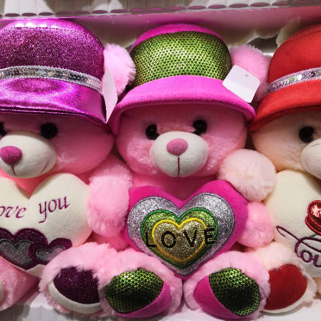 厂家直销爱心小熊戴帽子玩具布娃娃抱抱熊生日礼物图