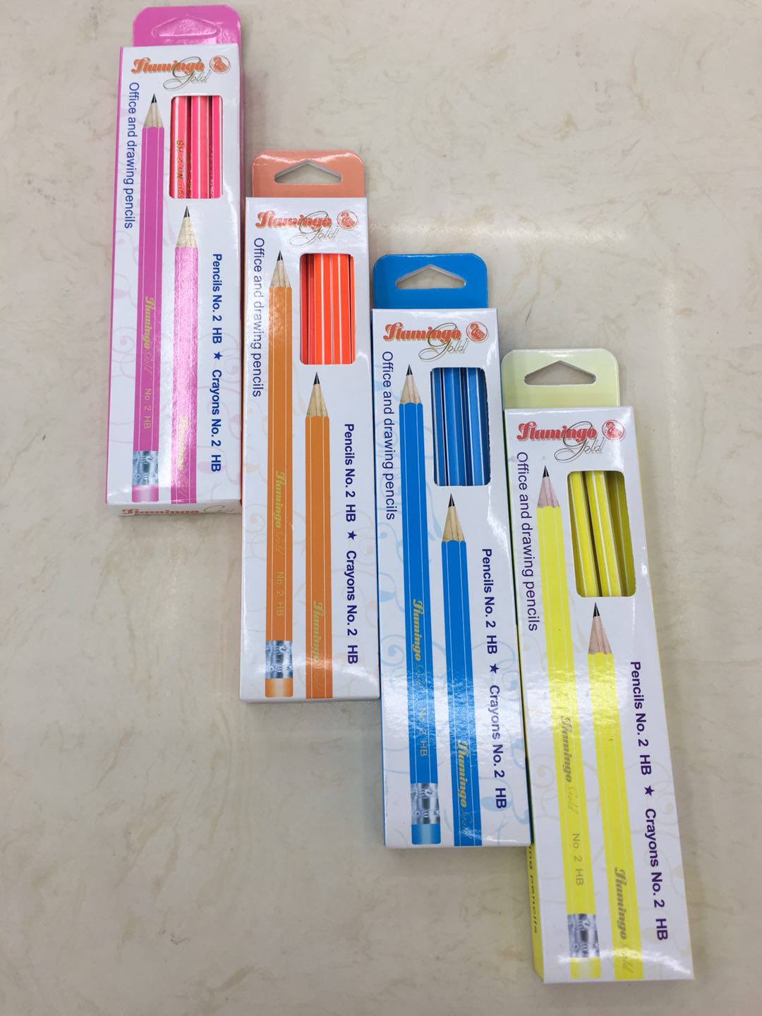 Hb Four Colors Basswood Drawn Strip Elementary School Writing Pencil Leather Lead Pencil Wholesale Custom 80043 details Picture
