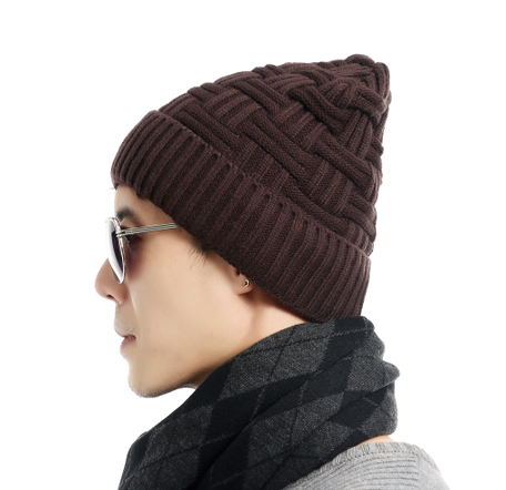 帽子男士冬季毛线帽加厚韩版潮针织套头帽加绒保暖冬天帽青年棉帽