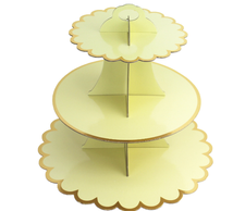 批发三层纸质金银色蛋糕架生日派对装扮用品展会点心甜品架