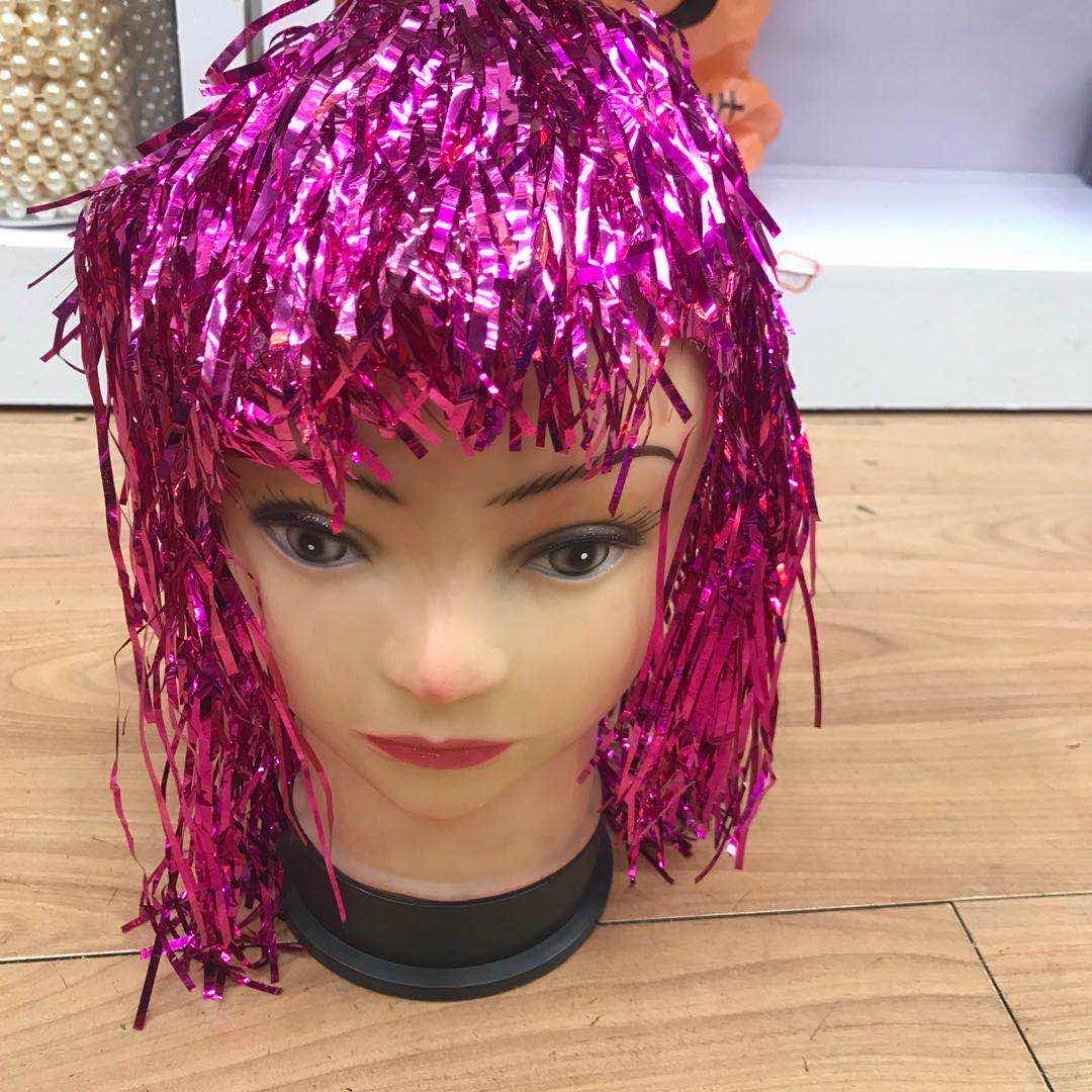 雨丝亮片假发套假发帽子可混色圣诞创意用品3000pc结婚用品彩条彩带国庆节日婚庆拉花幼儿园教室内布置装饰圣诞毛条