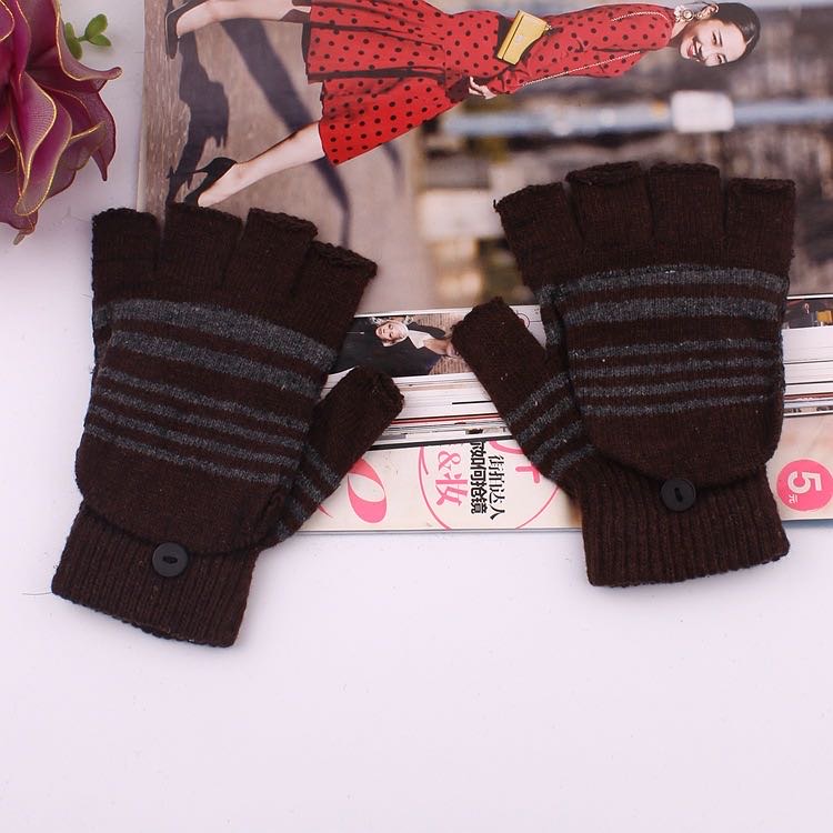 Half-fingered covered gloves, pearl five-fingered gloves, men's flip gloves wholesale, warm protective cycling gloves