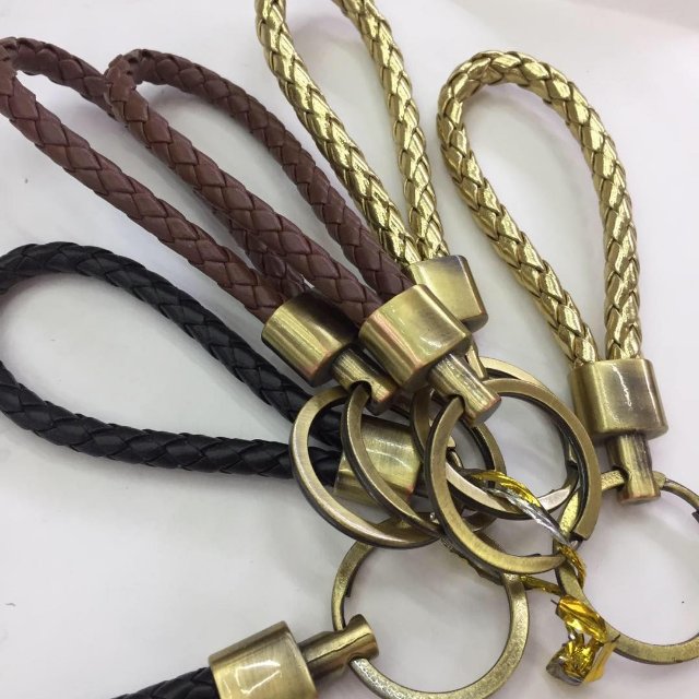 汽车钥匙扣挂件男 潮女韩国可爱真皮编织钥匙圈简约创意钥匙链产品图