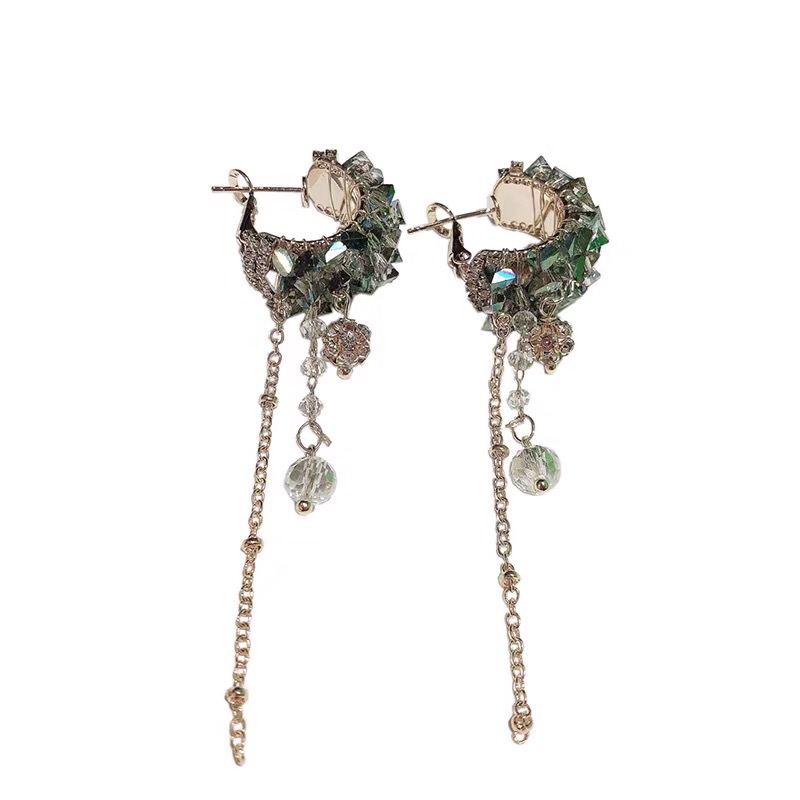 925 silver needle temperament Korea cool breeze light luxury delicate personality earrings female new tide ear ring thumbnail