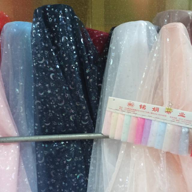 Fluorescent Star and Moon fabric, new styles of this season, factory direct sales, in stock, direct sales 2022