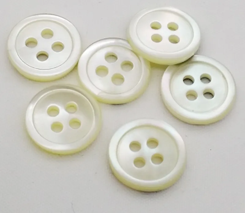 Four Eyes Two Eyes Resin Buttons White Chamfered 20Mm Tooling Shirt Button Cushion Buckle
