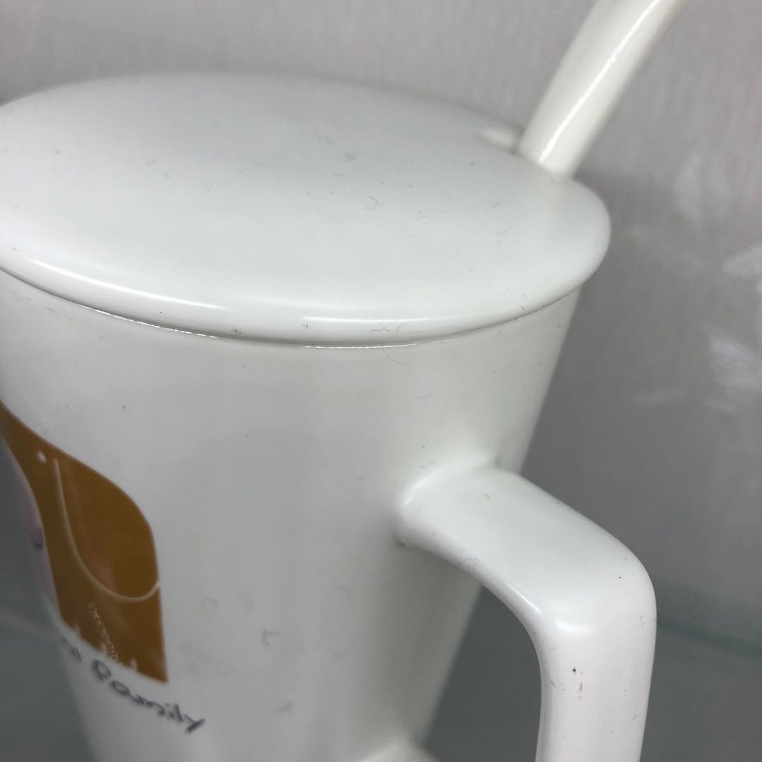 大象陶瓷水杯带勺咖啡牛奶杯学生茶杯礼品细节图