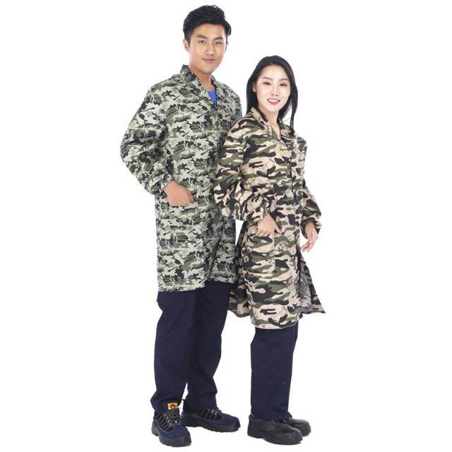 Apron Household Kitchen Staff Pure Cotton Work Clothes Women And Men Waterproof And Oil Proof Waist Camouflage Work Clothes