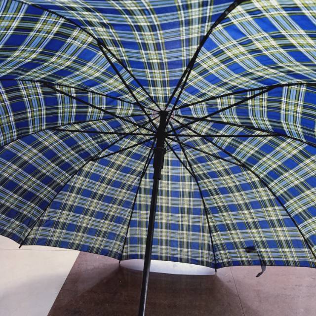 This umbrella is a fully automatic long-handled umbrella for both men and women, suitable for both weather and rain. It is a simple large-sized reinforced custom-made advertising umbrella with a logo printed on it details Picture