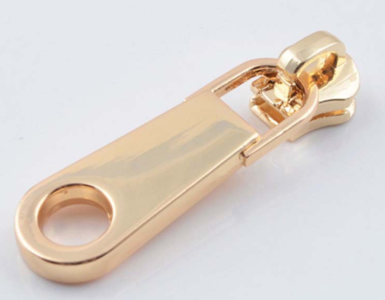 Zipper Fittings Zipper Head Puller No. 3, No. 5, No. 8, No. 10, Shallow Gold Metal Puller details Picture
