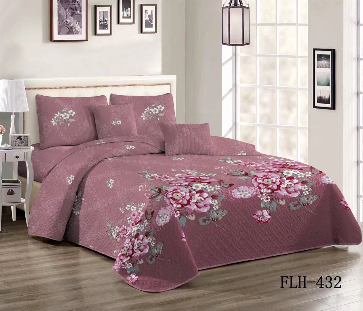Peony Print Quilted Three-Piece Set