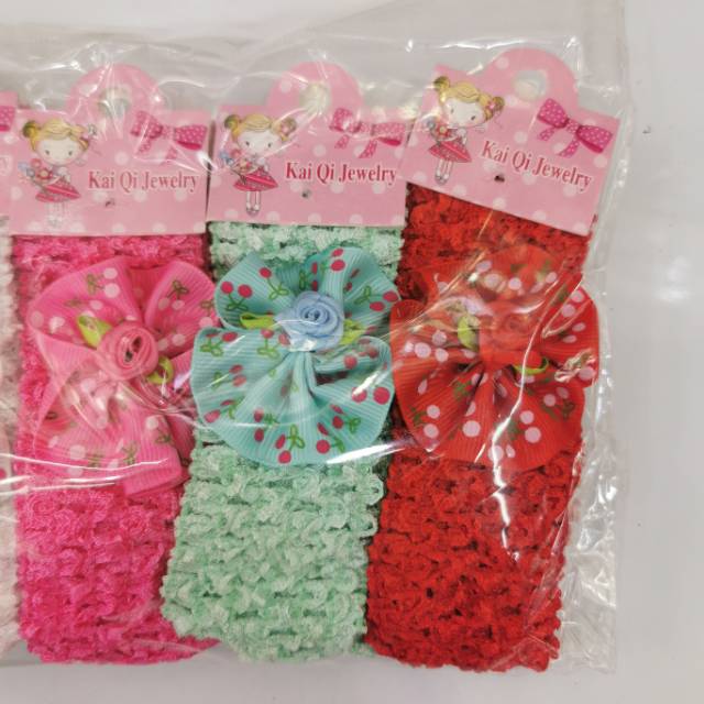 New children's colorful headband Elastic lace headband floral ribbon small flower hair accessories thumbnail
