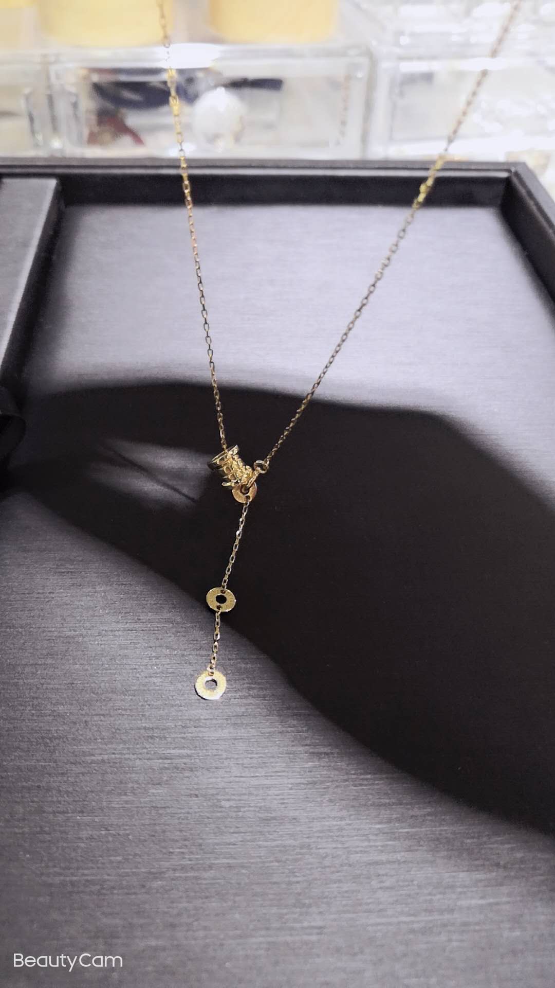 Small Waist 14K Gold Necklace With Adjustable Temperament Clavicle Chain Choker Specification drawing
