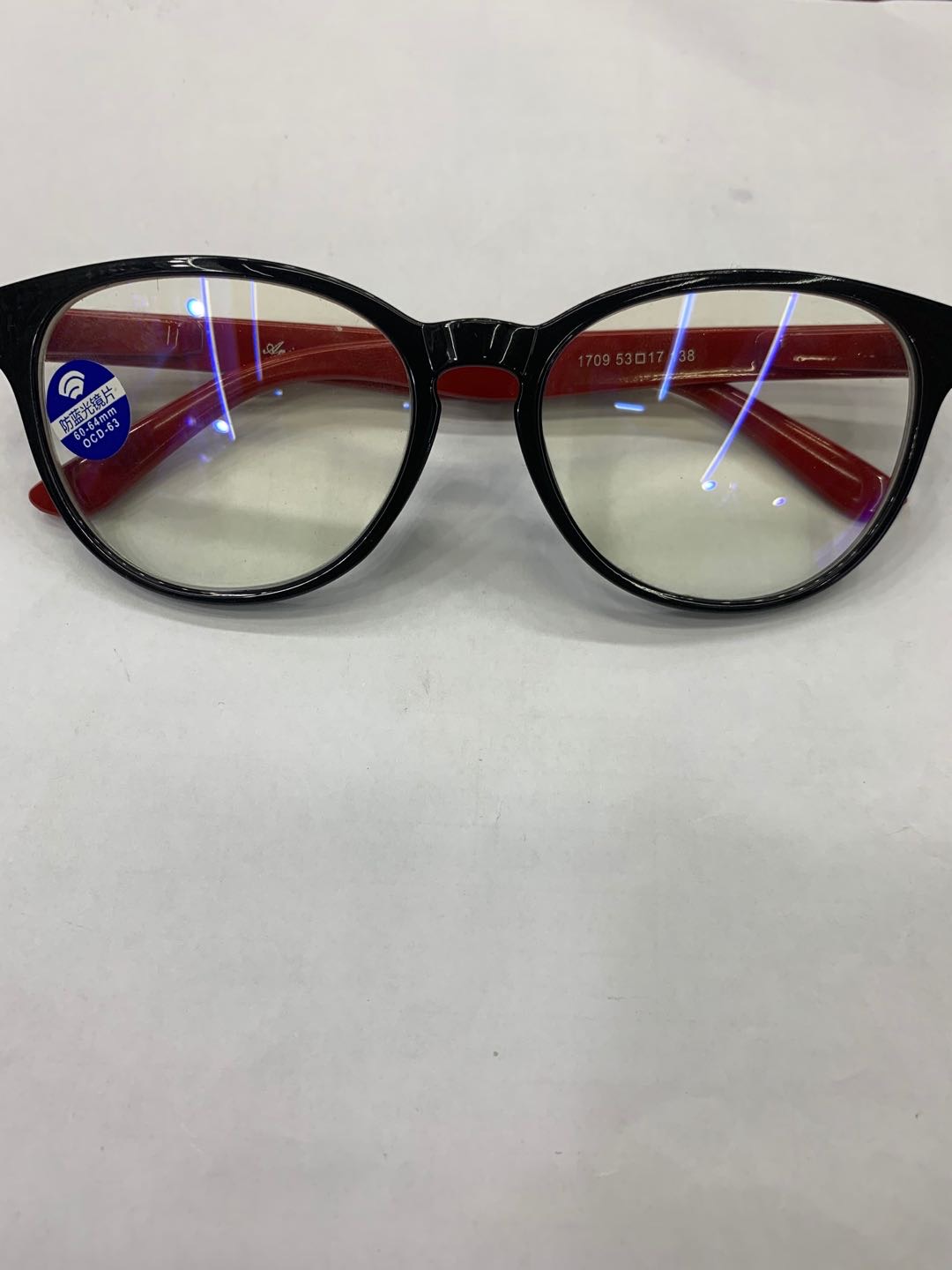 Ladies' butterfly-shaped large black frame myopia glasses, plain glasses, resin