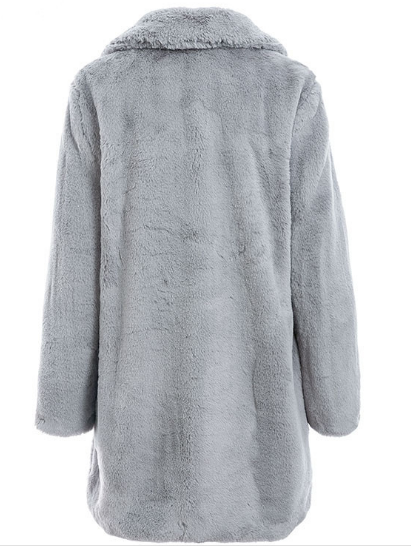 女士时尚潮流百搭保暖仿皮草长款外套产品图