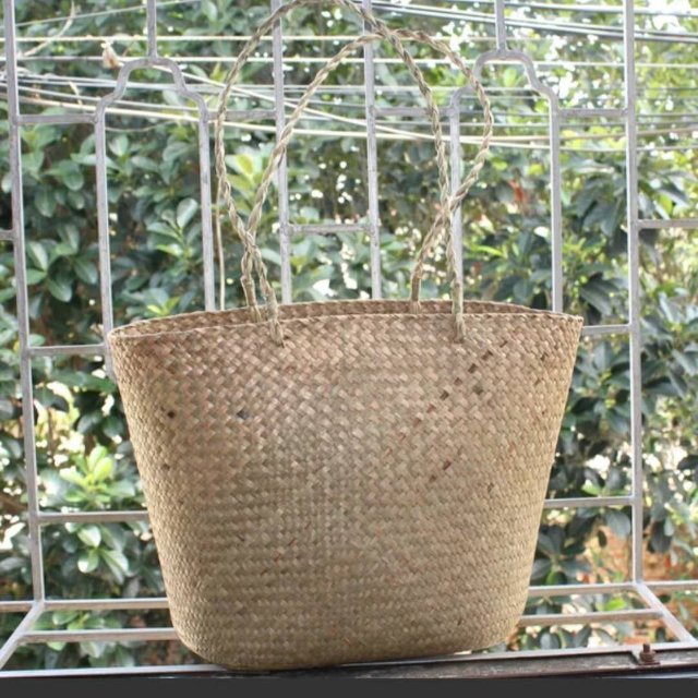 创意时尚海草编织女包包复古工艺草编包图