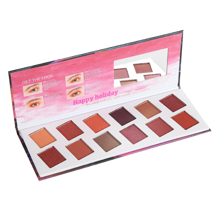 Davioo Desert Fire 12-Color Pearl Matte Earth Eyeshadow Tray D1827 Specification drawing
