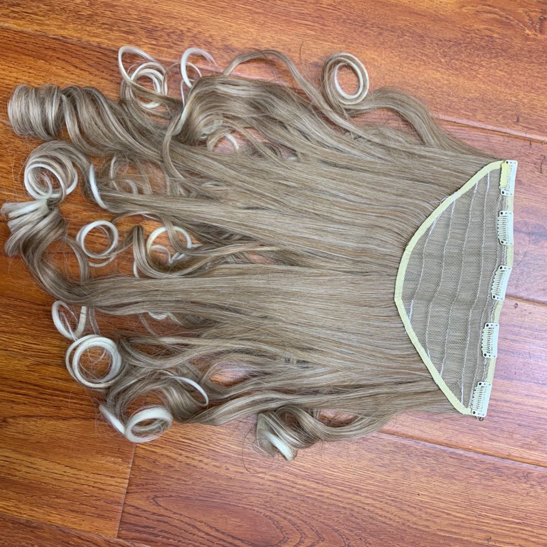 Wavy hair wig pieces, bright color and elegant wig, 2D style