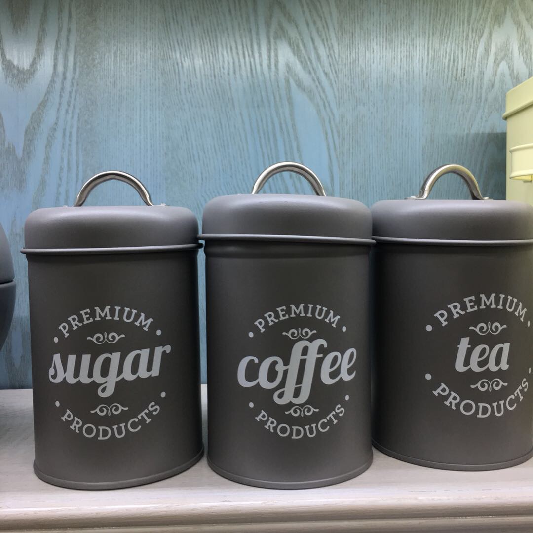 厂家直销环保材质镀锌铁密封储存罐套装收纳整理