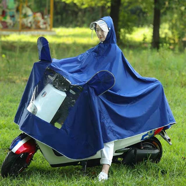 Raincoats for electric bikes, electric motorcycles, bicycles, men and women, enlarged and thickened rain covers for adult riders details Picture