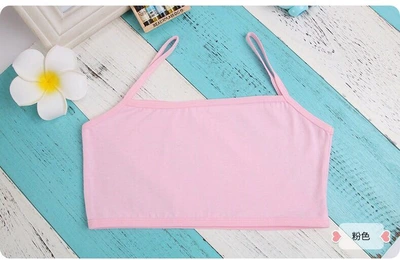 Underwear Girl Students Korean Version 9-15 Years Old Primary School Girls Girls Growth Halter Vest Solid Color Cotton Underwear