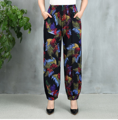 New summer thin ice silk lantern pants for middle-aged and elderly women