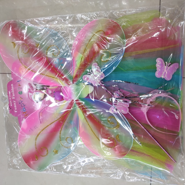 节日用品小孩服装蝴蝶话剧表演翅膀跳舞儿童女童昆虫衣服舞蹈裙节日舞台装