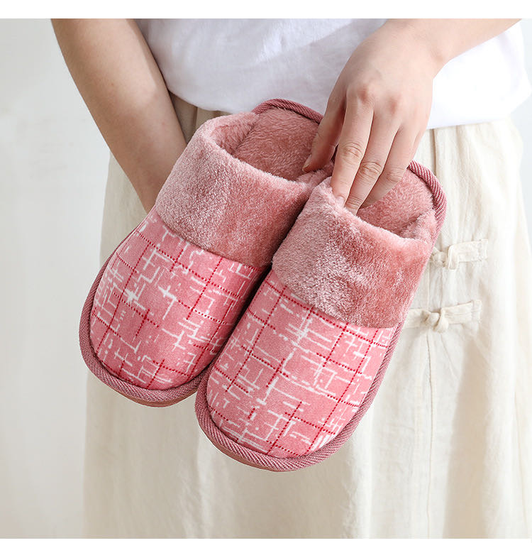 New Home Suede Simple Bread Cotton Drag Female Indoor Warm Couple Corduroy Cotton Slippers Manufacturers Direct Supply Specification drawing