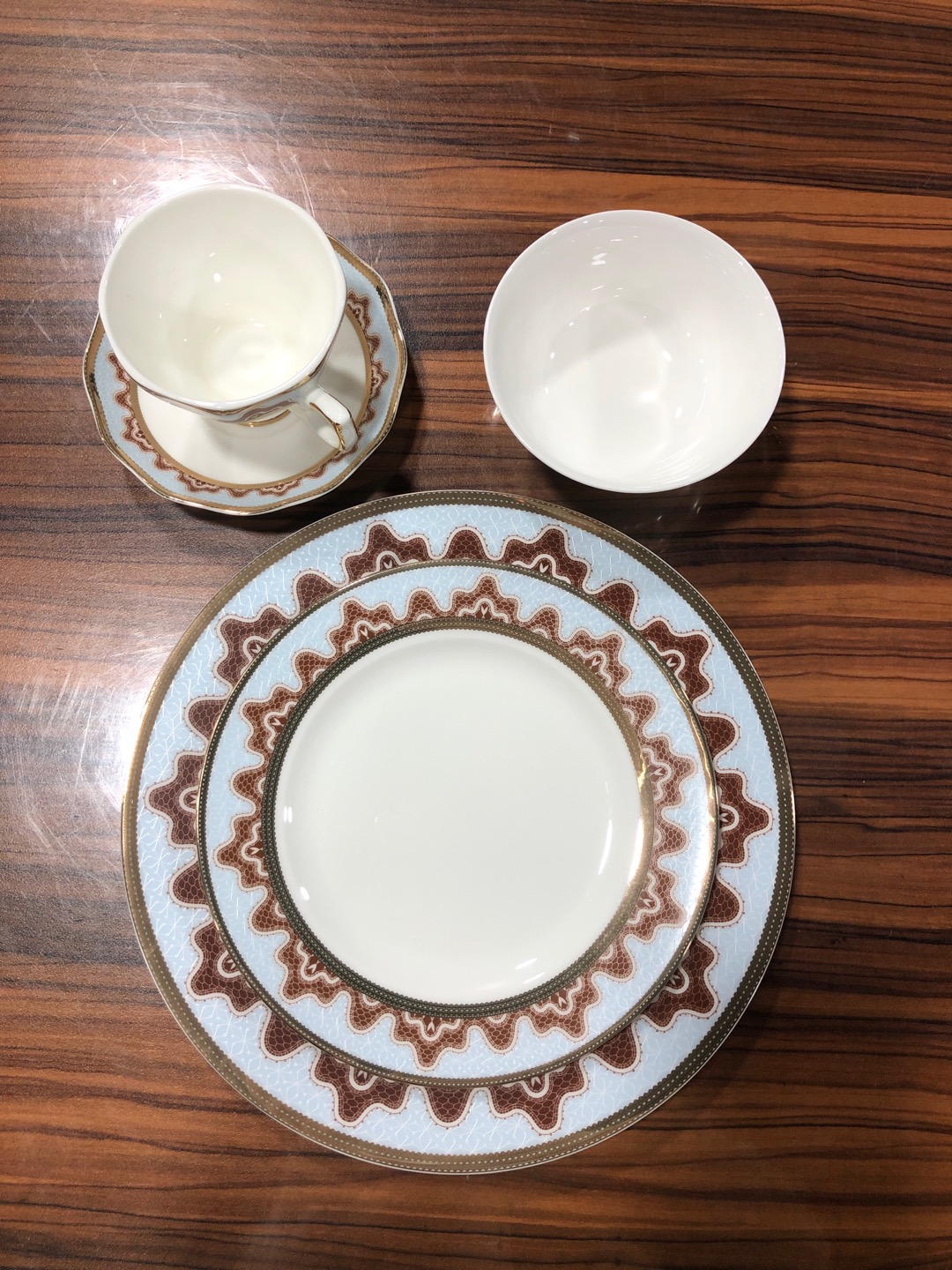 4.5-inch high-footed bowl bone China household rice bowl Gotia Western cuisine set meal