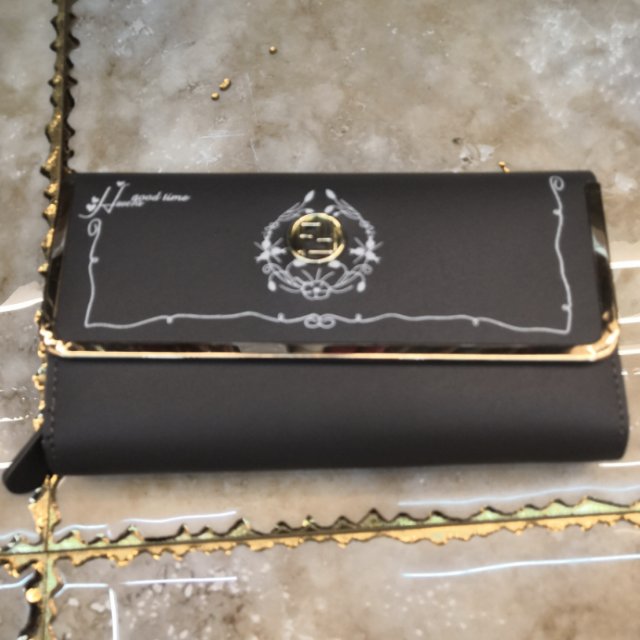 Leather Wallet Flip Wallet Black Coin Wallet