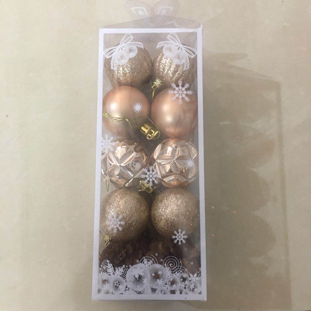 跨境爆款圣诞塑料圣诞彩球圣诞树小挂件装饰品新
