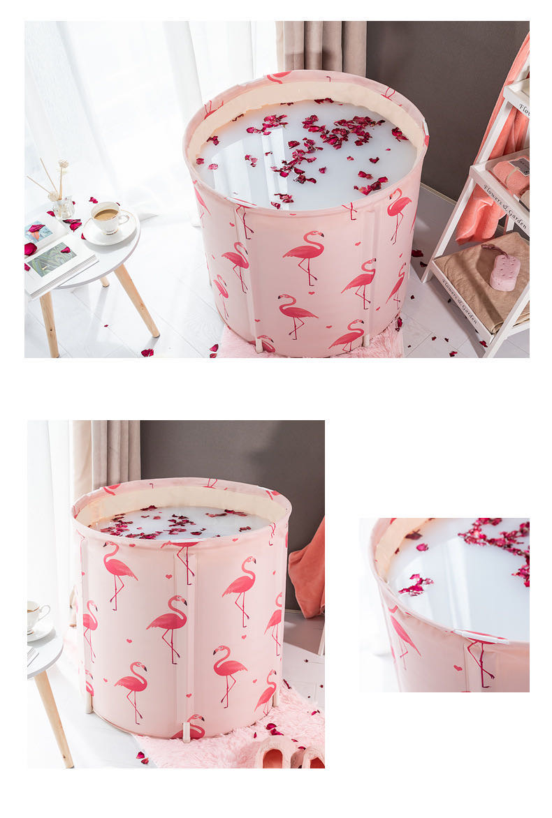 Flamingo fashion bath tub Summer bath artifact Small unit bathtub single bath tub Specification drawing