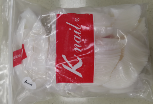 KP838自然色指甲500片每袋每袋有10个号