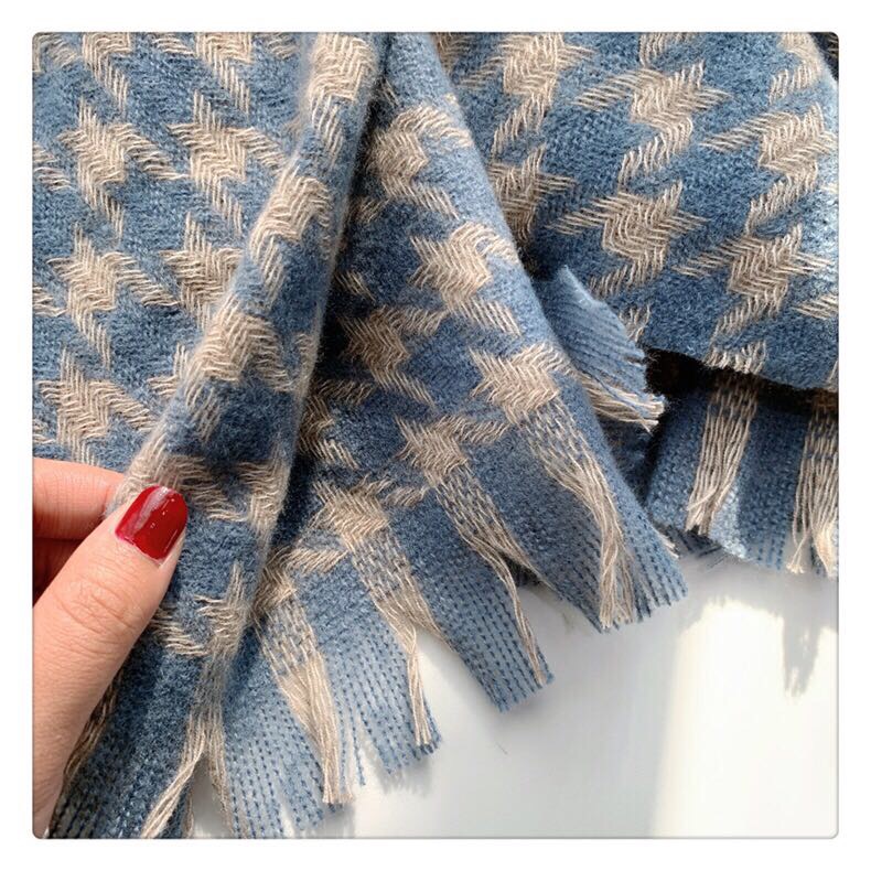 Women's Fashion Trend Casual Everything With Korean Winter Warm Plaid Scarf details Picture