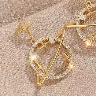 Factory direct sales of fashionable new and fresh Korean women's earrings, Star series Han Han accessories details Picture